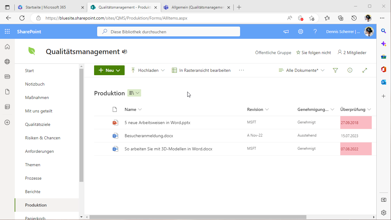 Arbeits-/Verfahrensanweisungen überprüfungen und genehmigen in Microsoft 365 - miniaturisierte Abbildung des Videos